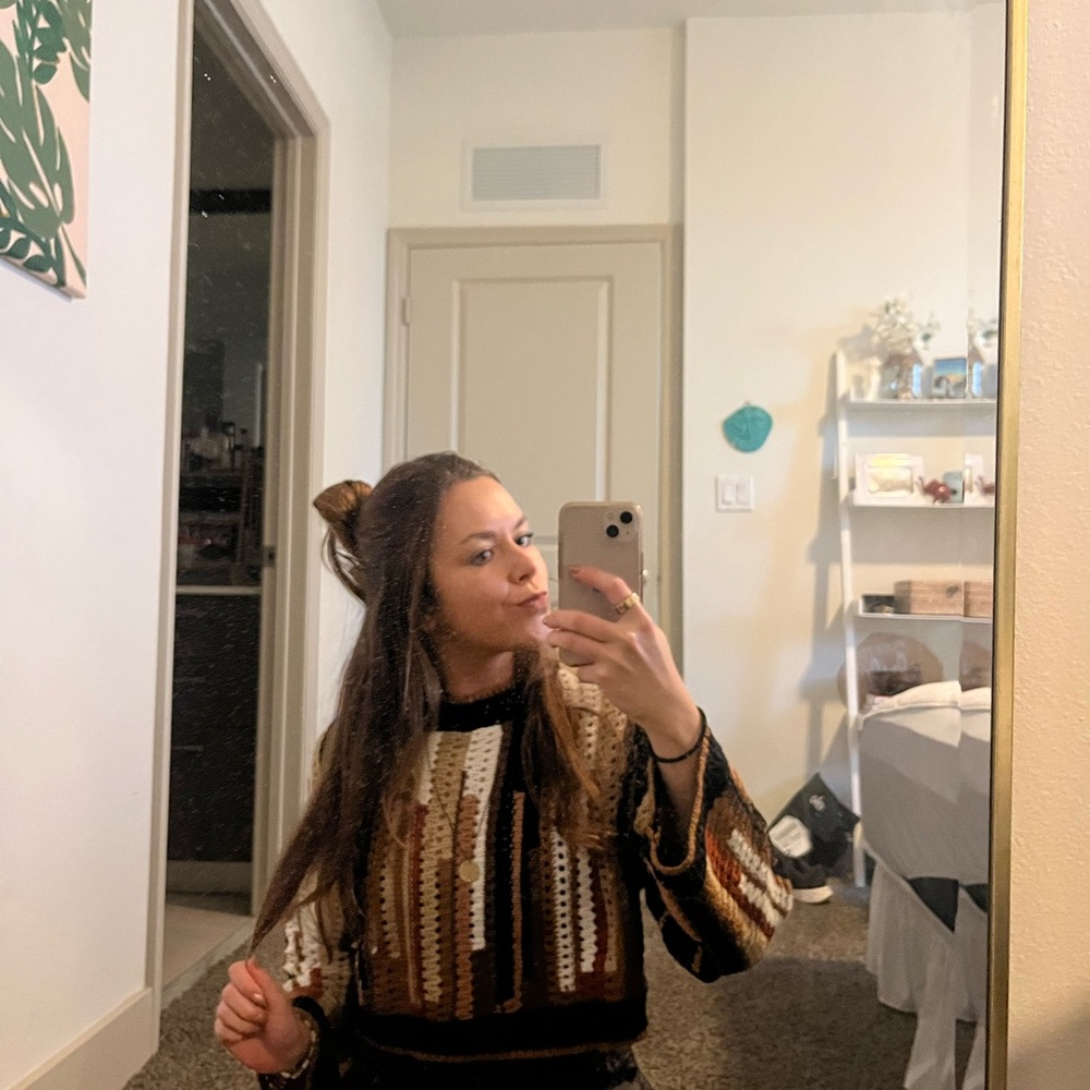 Striped Brown and White Sweater